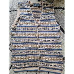 liz wear vintage Knit Sweater Vest Medium